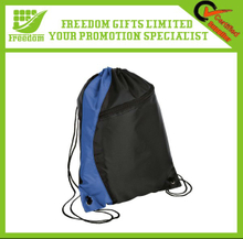 Two Color With Zipper Cotton Drawstring Bags