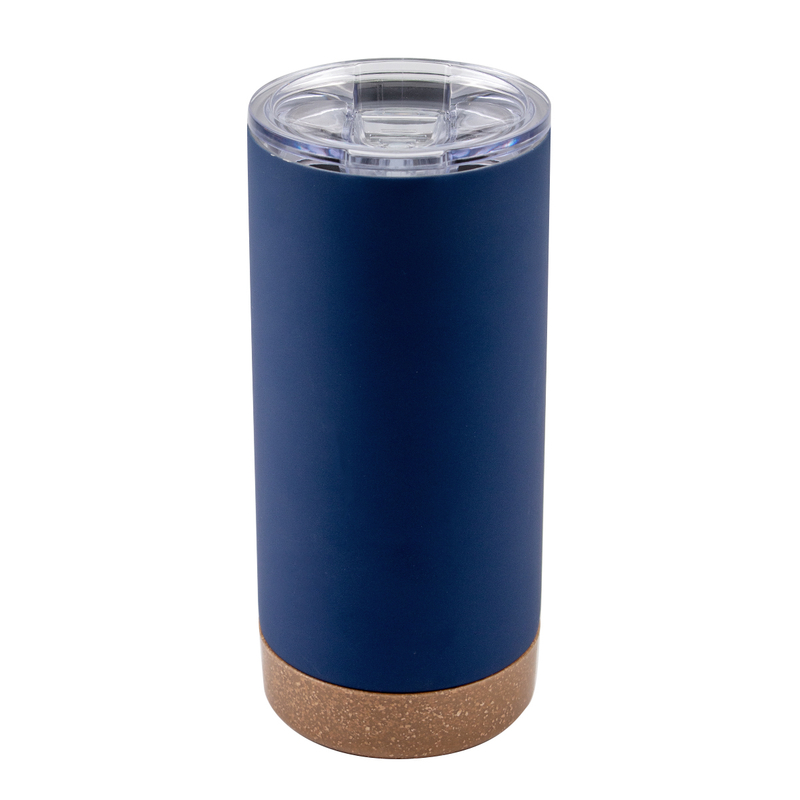 16oz Straight Cup Cork Rubber Bottom Stainless Steel Coffee Mug With Lid