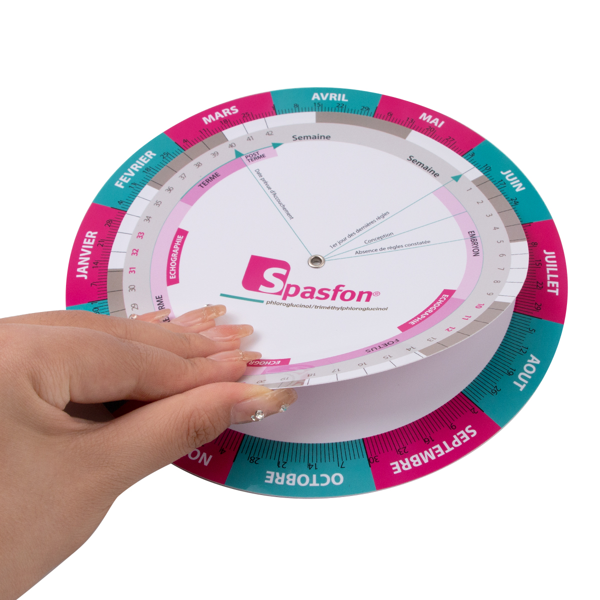 High Quality Custom Logo Plastic Medical Round Pregnancy Calculator Wheel