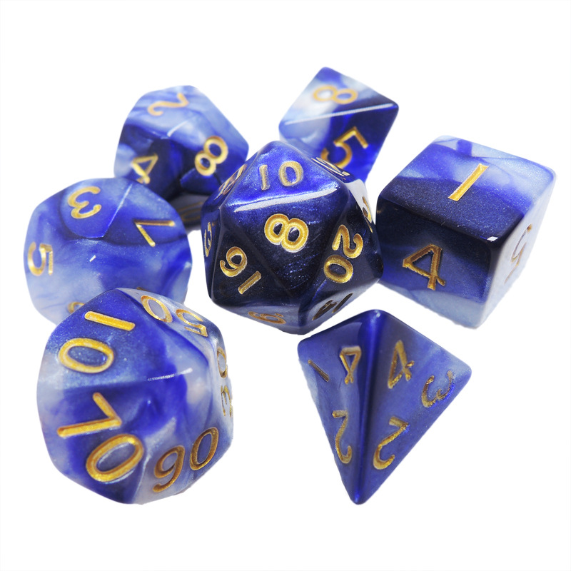 Custom Design Colorful Resin Soft Edge Polyhedral Dice Set