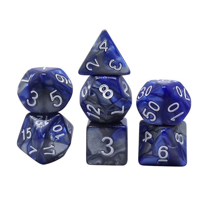 Customized Polyhedral Resin RPG Dice Set Acrylic Plastic Dice Game