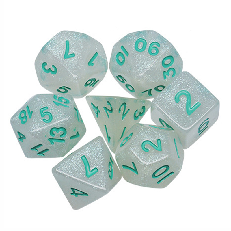 Acrylic Plastic Dice Full Set Transparent D&D Custom Gaming Dice