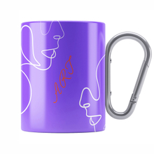 Customized Logo Carabiner Stainless Steel Double Walled Travel Mug