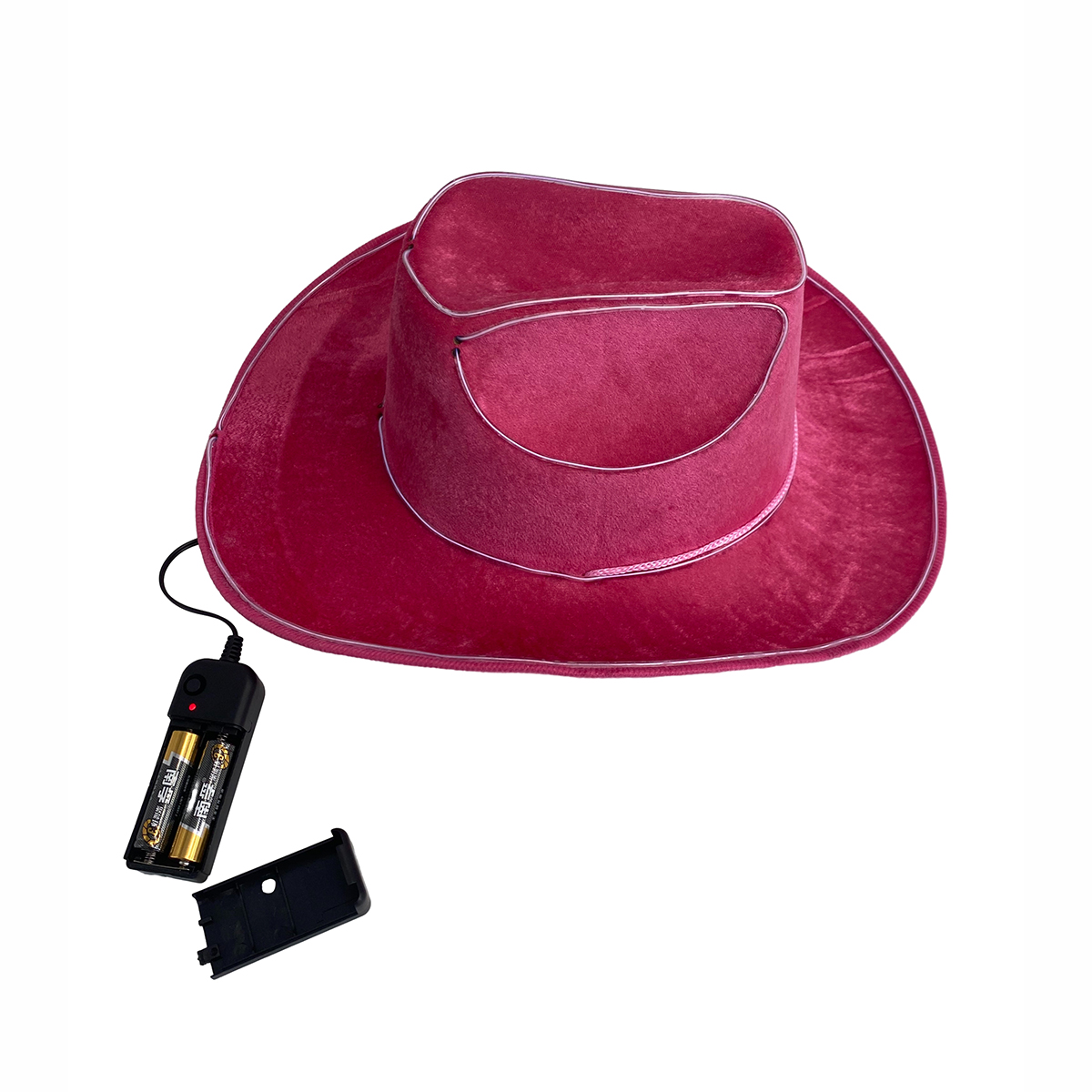 Customized El Wire Light Up LED Flashing Cowboy Hat With Light