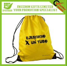 Polyester Drawstring Bag Backpack With Leather Corner