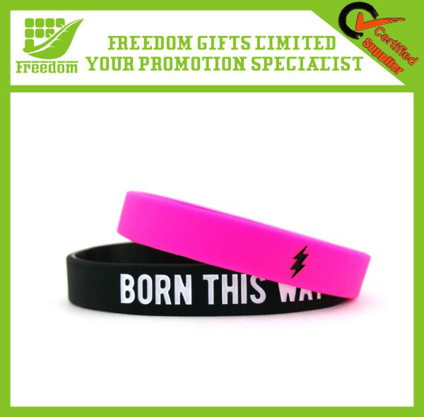 Logo Printed Cheap Promotional Silicone Wristband