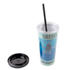 Wholesale Custom 20oz Double Wall Plastic Cup With Straw And Lid