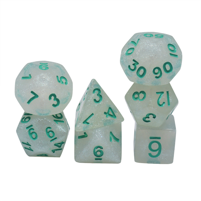Acrylic Plastic Dice Full Set Transparent D&D Custom Gaming Dice