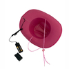 Customized El Wire Light Up LED Flashing Cowboy Hat With Light