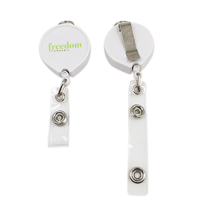 Plastic Badge Reel Retractable ID Card Badge Holder With Belt Clip