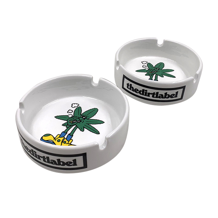 Cheap Custom Round White Smooth Ceramic Cigar Ashtray