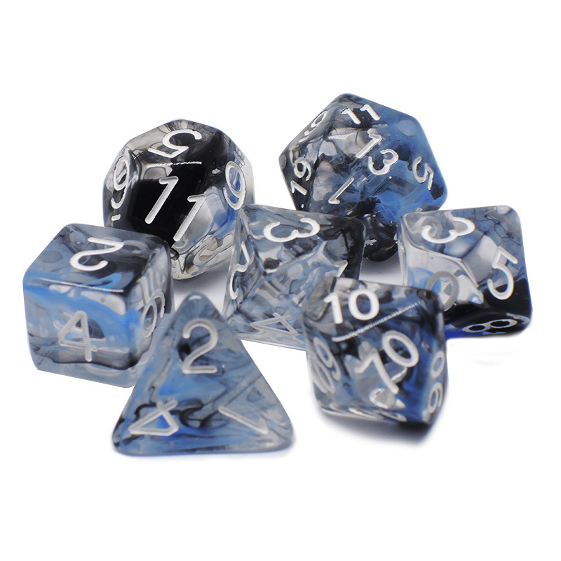 Custom Design Colorful Resin Soft Edge Polyhedral Dice Set