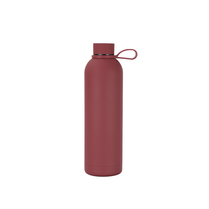 Wholesale Custom Logo Rubber Coated 750ml Water Stainless Steel Small Mouth Bottle