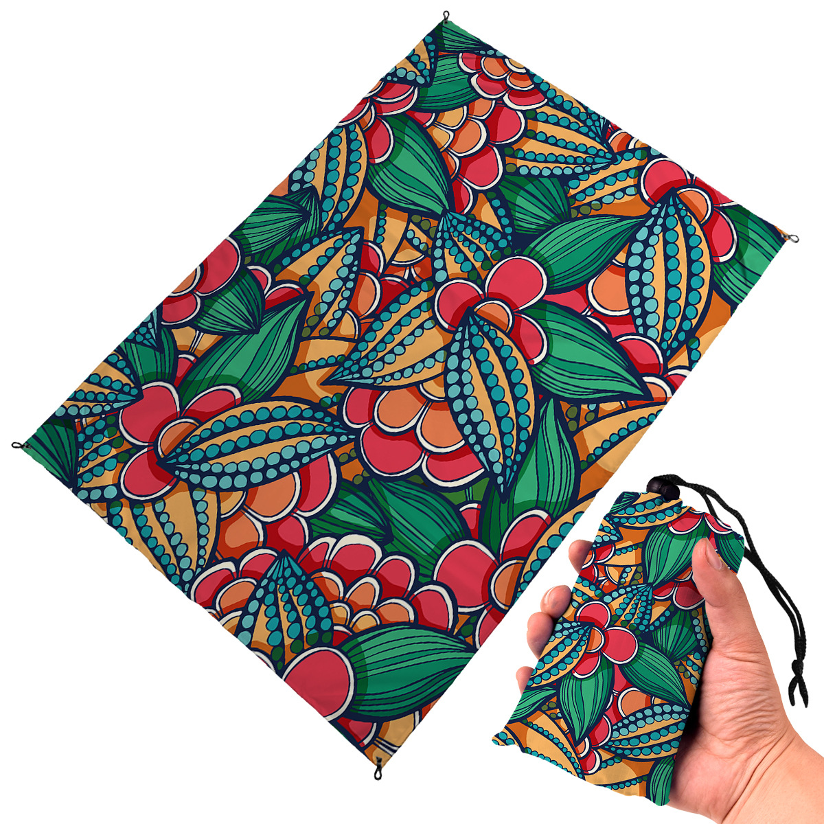 Outdoor Sand Proof Mat Waterproof Beach Pocket Blanket For Camping