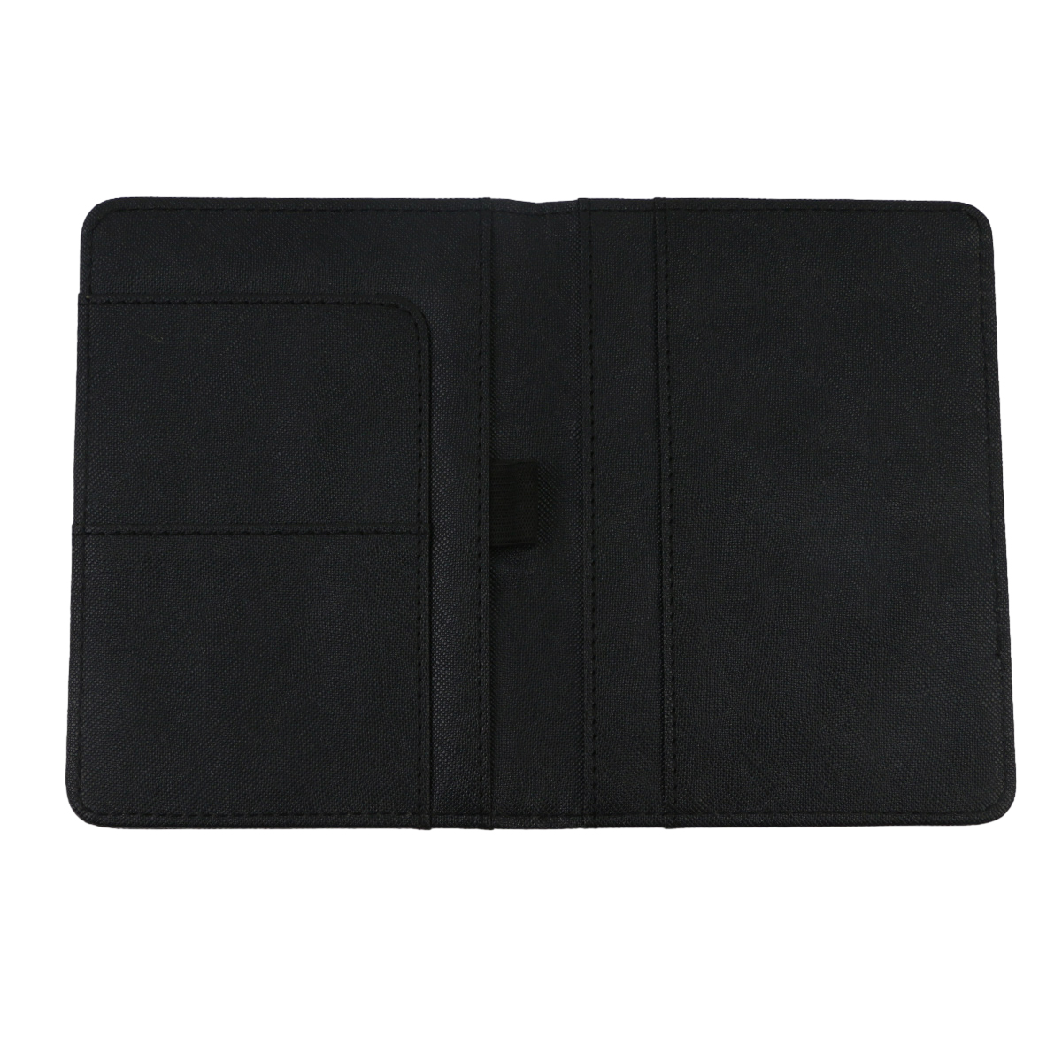 Custom Logo Black PU Leather Travel Passport Cover Holder