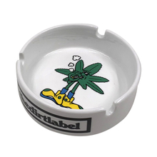 Cheap Custom Round White Smooth Ceramic Cigar Ashtray