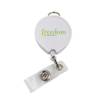 Plastic Badge Reel Retractable ID Card Badge Holder With Belt Clip