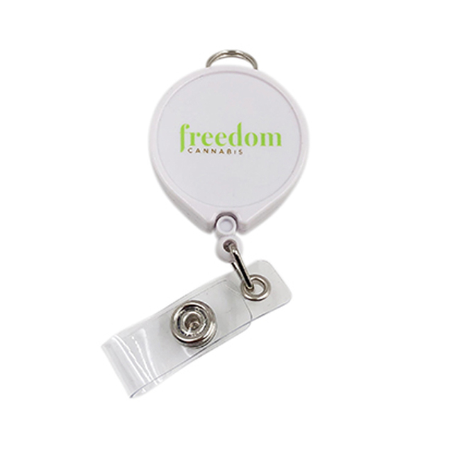 Plastic Badge Reel Retractable ID Card Badge Holder With Belt Clip
