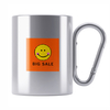 Double Wall Stainless Steel Carabiner Coffee Cup Camping Tumbler Mug