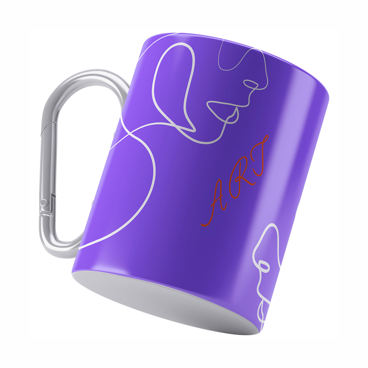 Customized Logo Carabiner Stainless Steel Double Walled Travel Mug