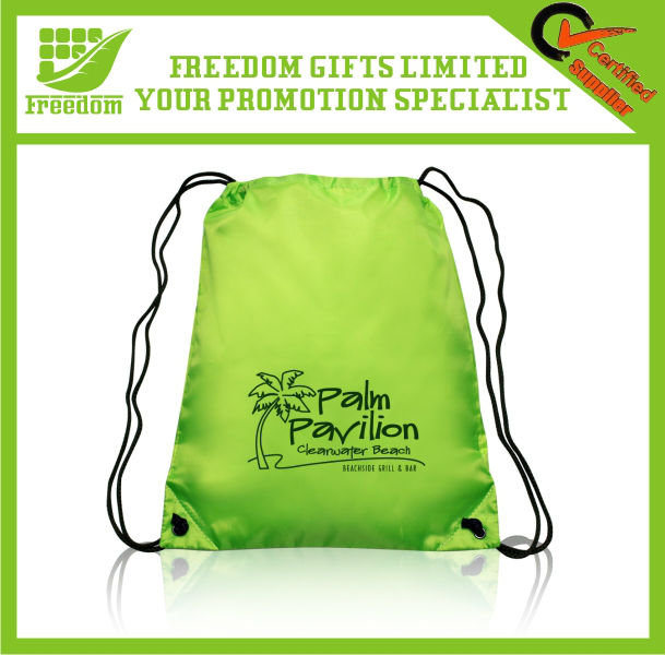 Promotional Logo Branded Polyester Drawstring Bag