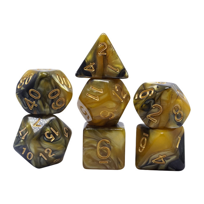 Customized Polyhedral Resin RPG Dice Set Acrylic Plastic Dice Game