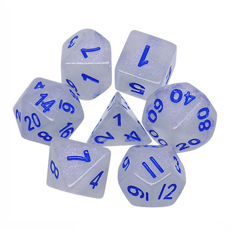 Acrylic Plastic Dice Full Set Transparent D&D Custom Gaming Dice
