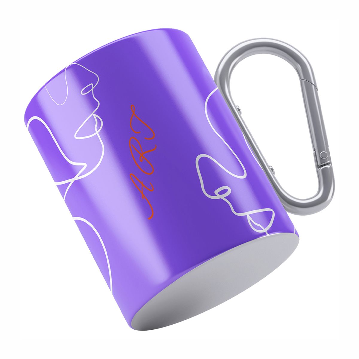 Customized Logo Carabiner Stainless Steel Double Walled Travel Mug