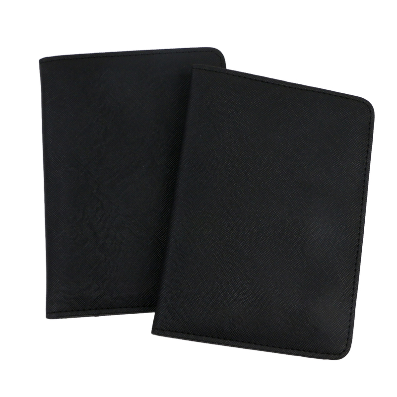 Custom Logo Black PU Leather Travel Passport Cover Holder