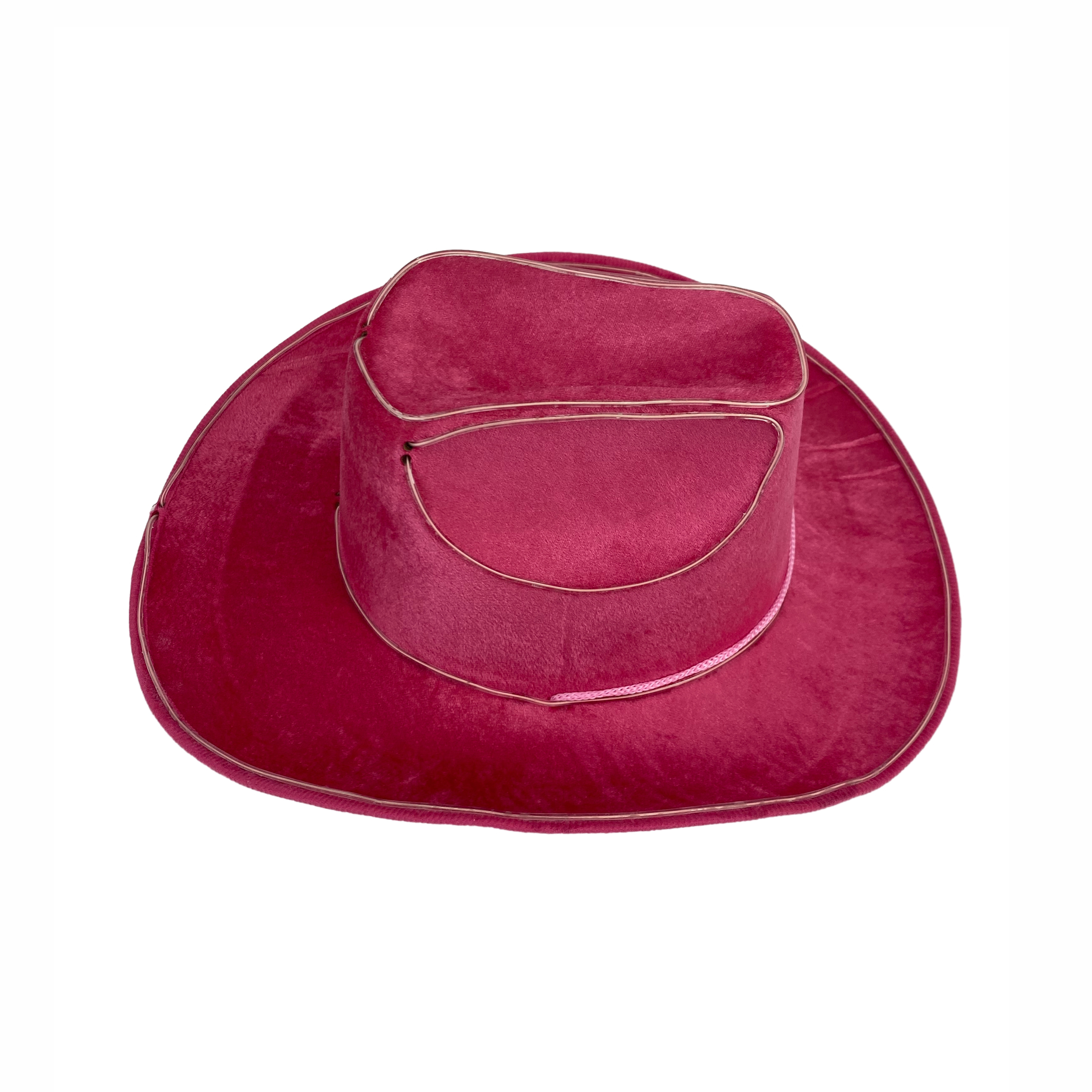 Customized El Wire Light Up LED Flashing Cowboy Hat With Light