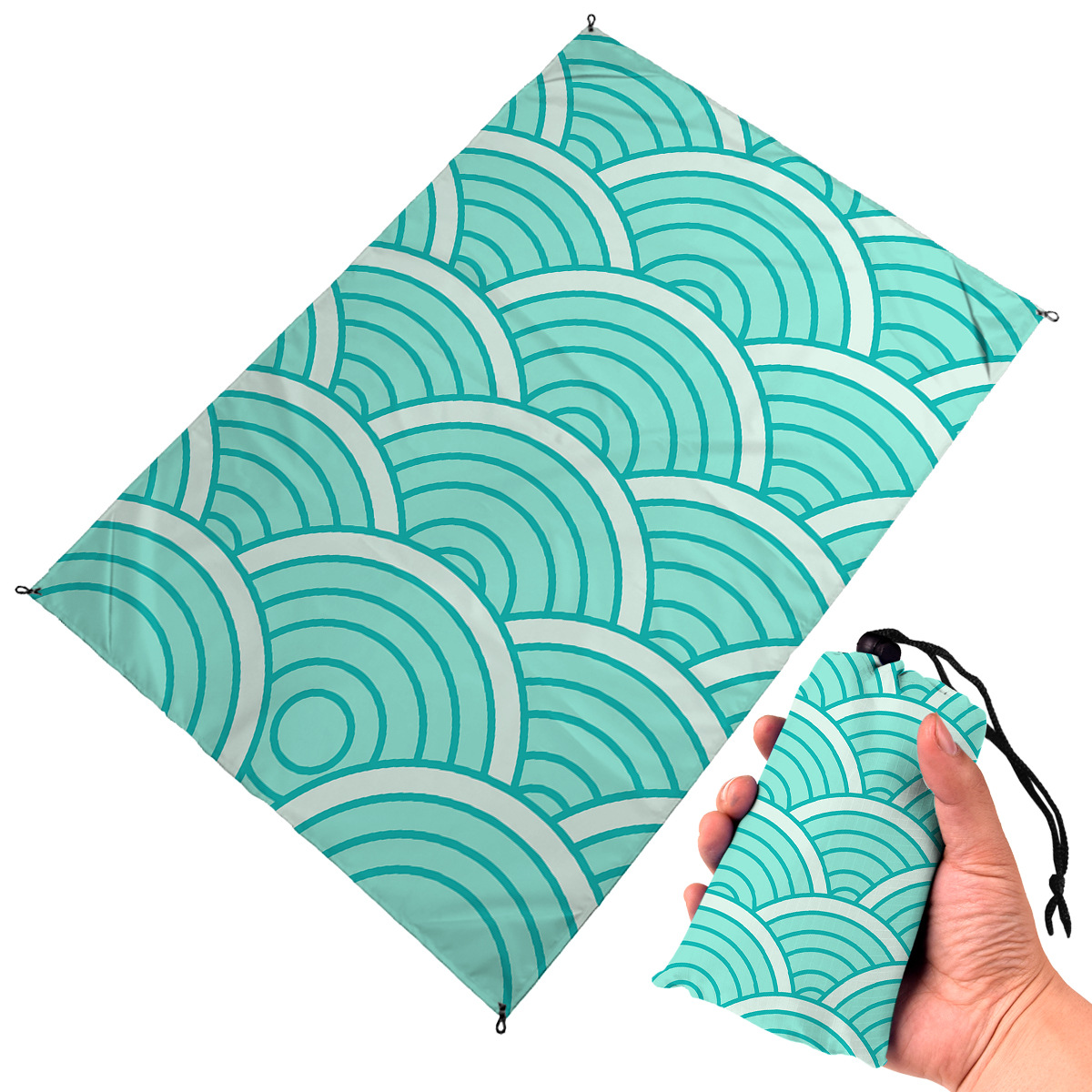 Outdoor Sand Proof Mat Waterproof Beach Pocket Blanket For Camping