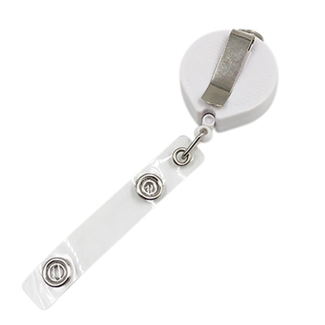 Plastic Badge Reel Retractable ID Card Badge Holder With Belt Clip