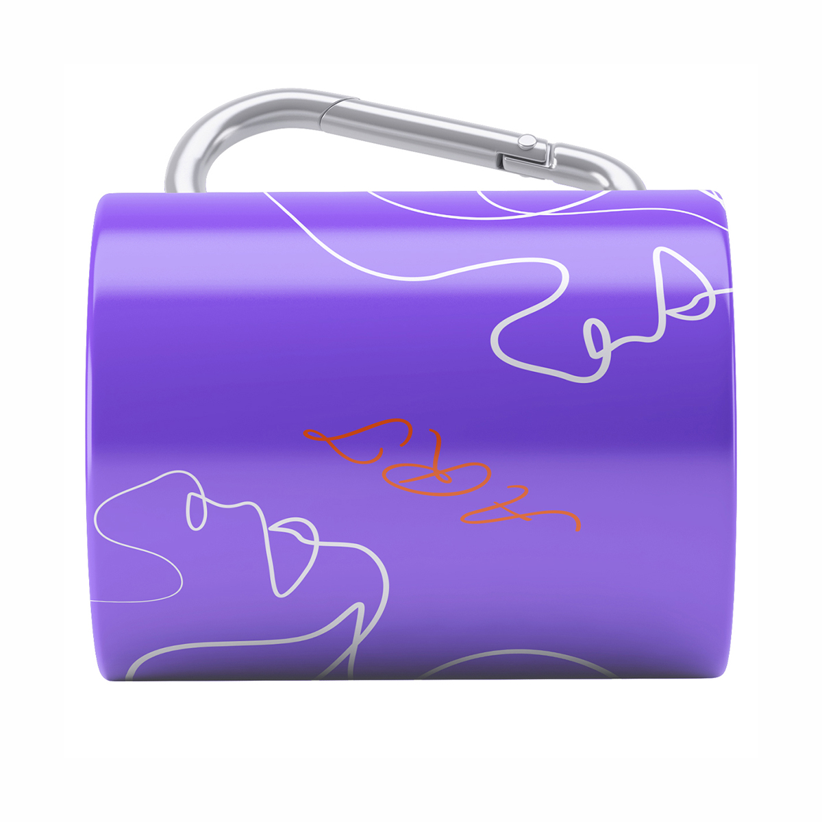 Customized Logo Carabiner Stainless Steel Double Walled Travel Mug