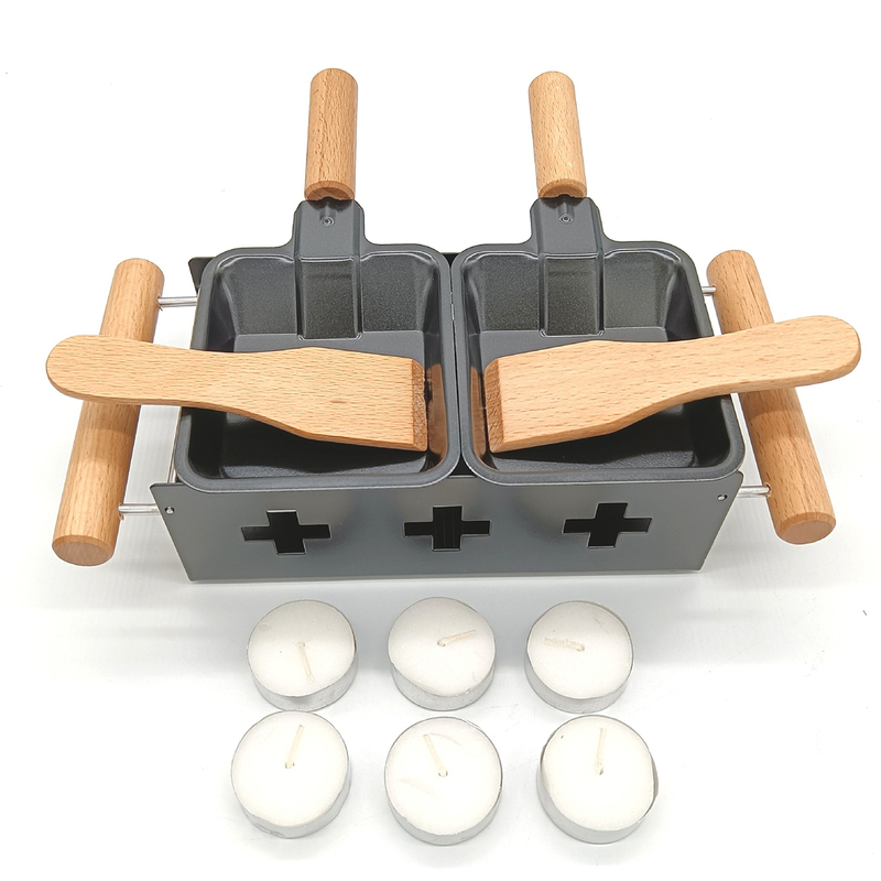 Cheese Barbecue Plate Set With Wood Handle