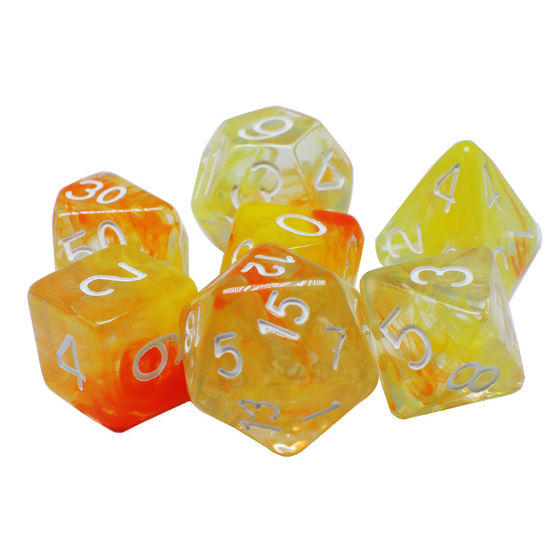 Custom Design Colorful Resin Soft Edge Polyhedral Dice Set