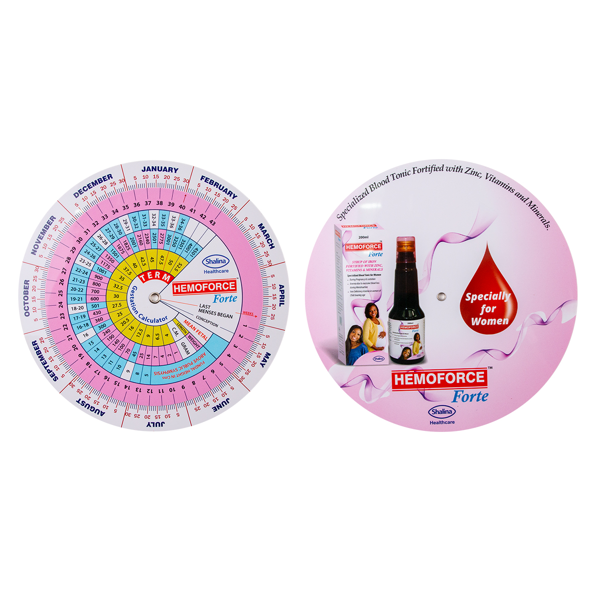 Customized Medical Round Pregnancy Calculator Due Date Wheel