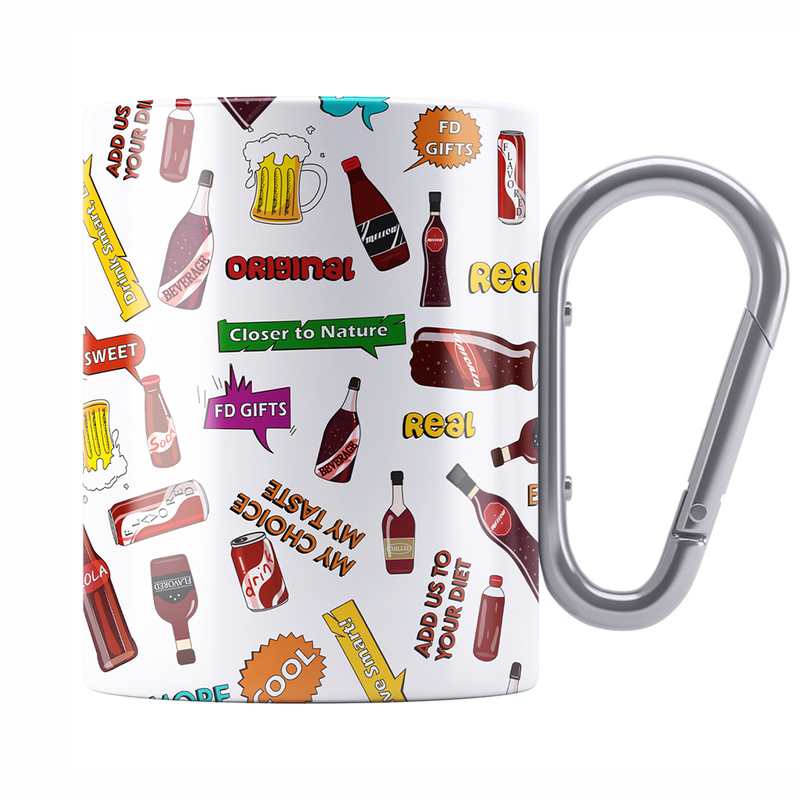 Customized Double Wall Stainless Steel Mug Camping Tumbler With Carabiner Mug