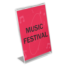 L Shape Acrylic Table Slanted Menu Stand Display Sign Holder