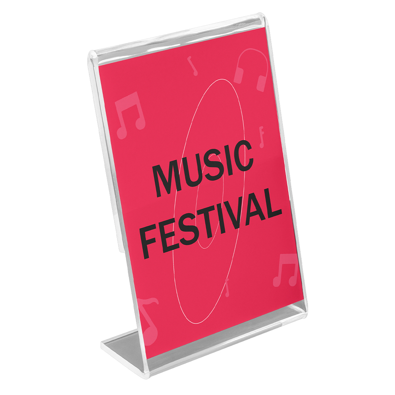 L Shape Acrylic Table Slanted Menu Stand Display Sign Holder
