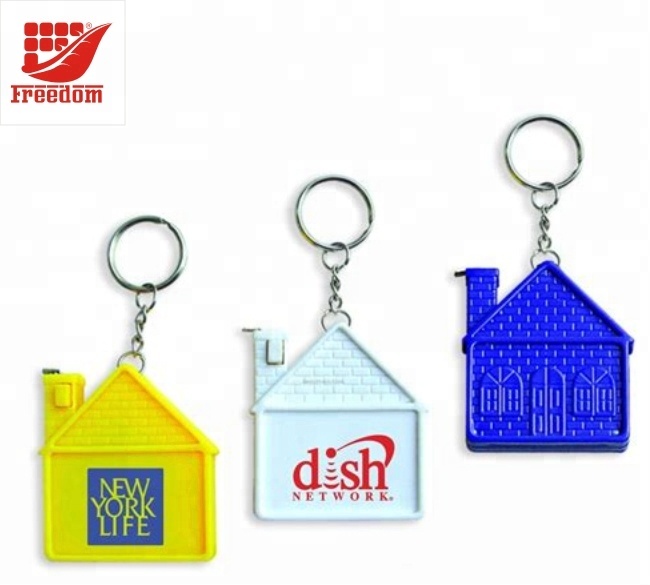 Nice Quality Logo Customized House Shaped Tape Keychain
