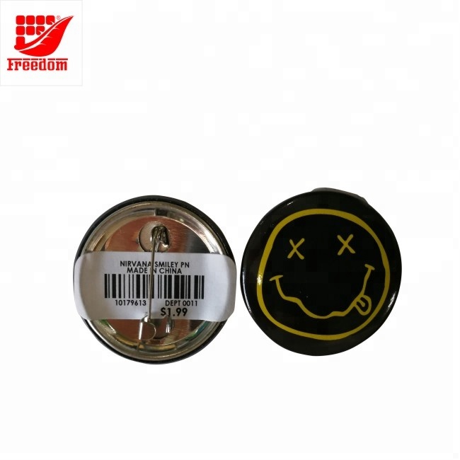 Customized Logo Printed Wholesale Safety Pin Button Tin Badge