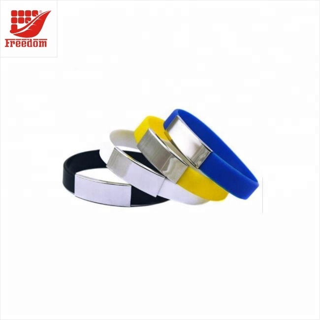 Freedom Gifts Metal Silicone Wristband