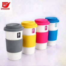 Promotional Silicone lid Ceramic Travel Mug