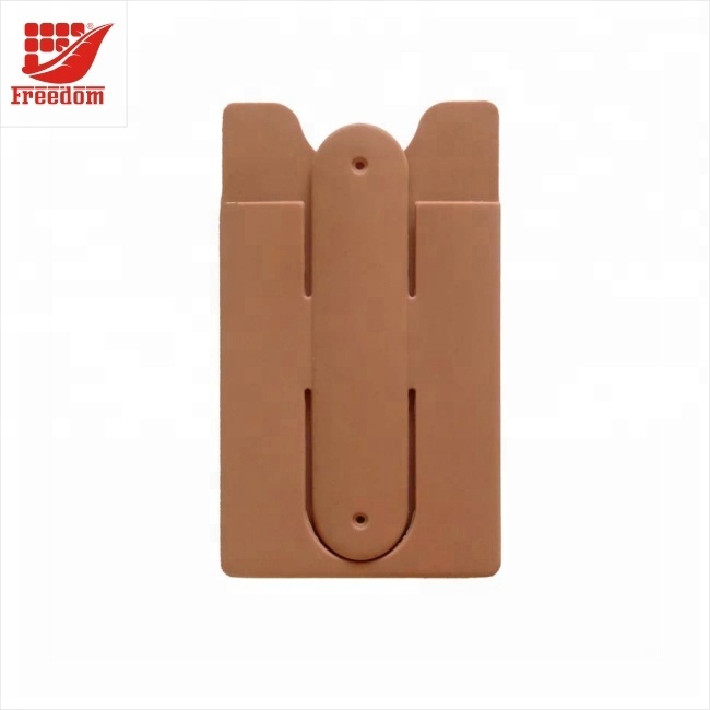 Customized LOGO Printed Silicone Card Holder/Silicone Mobile Phone Case Card Holder Wallet