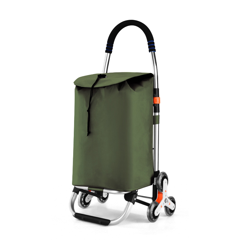 High Quality Folding 3 Wheels Upstairs Shopping Trolley Bag Reusable Waterproof Oxford Trolley Carrier Bag