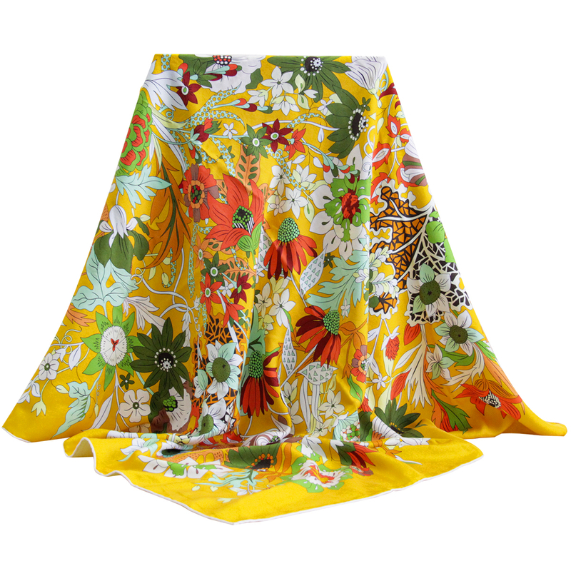 Best Supplier Satin Double Sided Silk Scarf Custom Digital Print Women Silk Scarves
