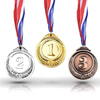 Manufacturer Cheap Printing Sports Award Medals Gold Silver Bronze Winner Medals With Neck Ribbon Lanyard
