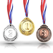 Manufacturer Cheap Printing Sports Award Medals Gold Silver Bronze Winner Medals With Neck Ribbon Lanyard