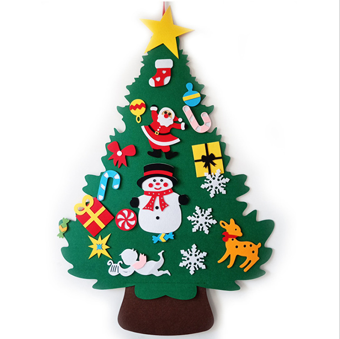 Wholesale Cheap Price DIY Stickers Ornaments Felt Christmas Tree