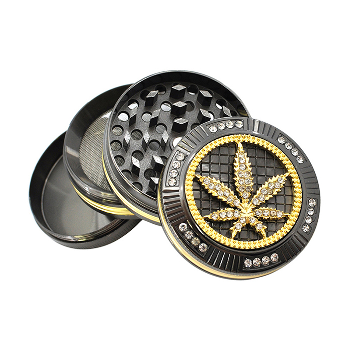 Fashion Animal Design Custom Diamond-embedded 52mm Zinc Alloy Metal Herbal Tobacco Grinder